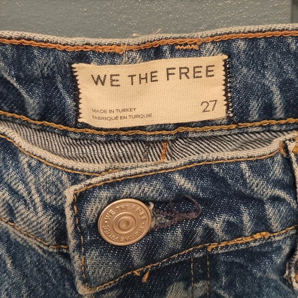 We The Free- Free People Floral Good Luck Barrel Jeans Laser Daisy Size 27 - Picture 2 of 4